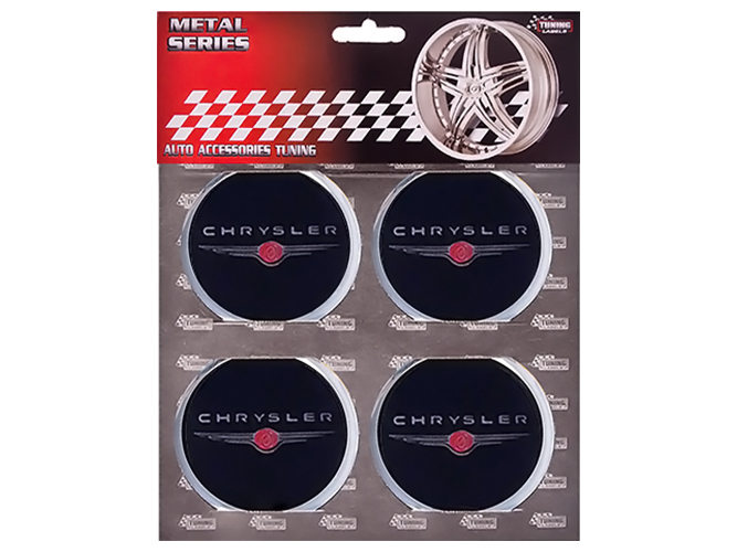 Наклейки на ковпаки CHRYSLER, 6см, чорні, 4шт