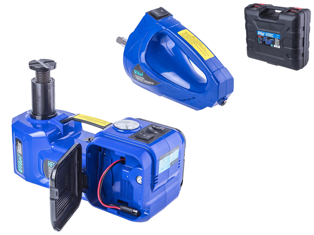 Набор домкрат электрогидравлический 2т, компрессор, гайковерт 3в1