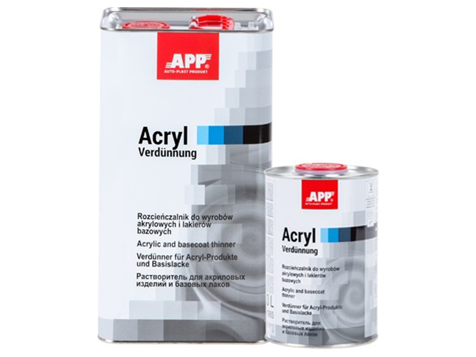 Растворитель APP Acryl Verdunnung нормальный, 1л, для акриловых и базовых продуктов 030100