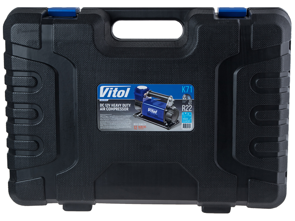 Компрессор Vitol К-71 OFF ROAD MASTER, 150psi, 50Amp, 160л, шланг 7,5м, клеммы