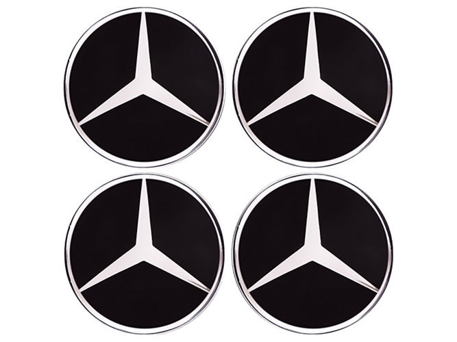Эмблема для заглушки колесного диска Mercedes, D55, силиконовая (цена на 4шт)