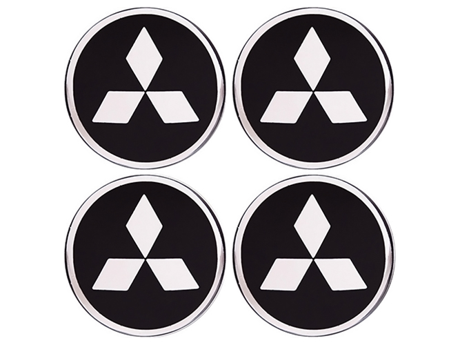 Эмблема для заглушки колесного диска Mitsubishi, D55, силиконовая (цена на 4шт)