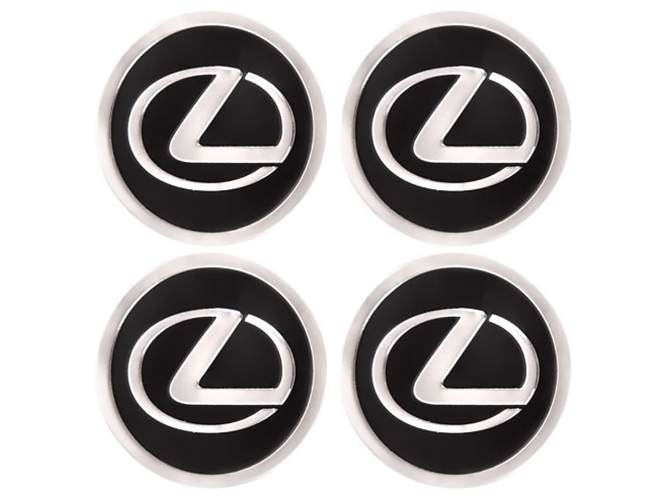 Наклейки на колпаки LEXUS, 9см, черные, 4шт