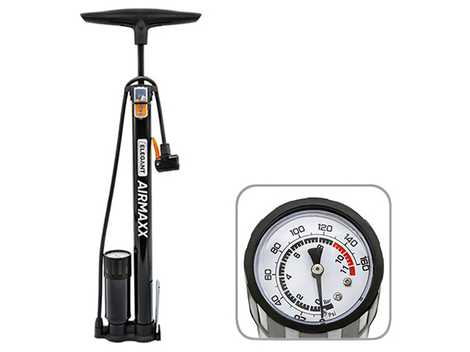 Насос ручной Elegant PLUS 100 355, с манометром, 160 PSI, черный