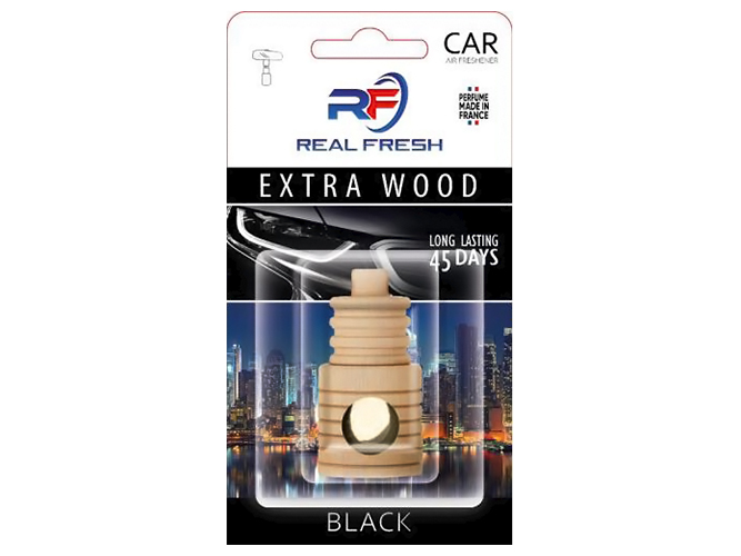 Освежитель воздуха жидкий Real Fresh Extra Wood, черный, 5мл