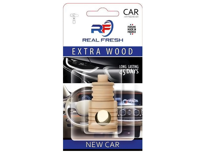 Освежитель воздуха жидкий Real Fresh Extra Wood, New Car, 5мл