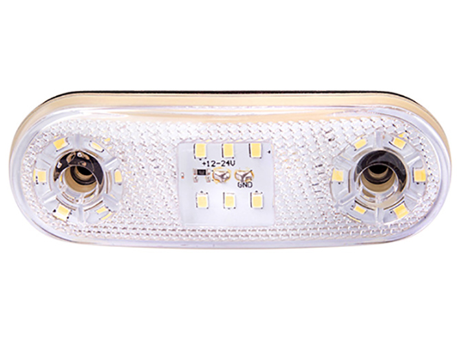 Повторитель габарита (овал) 21 LED 12, 24V белый (TH-2130-white)