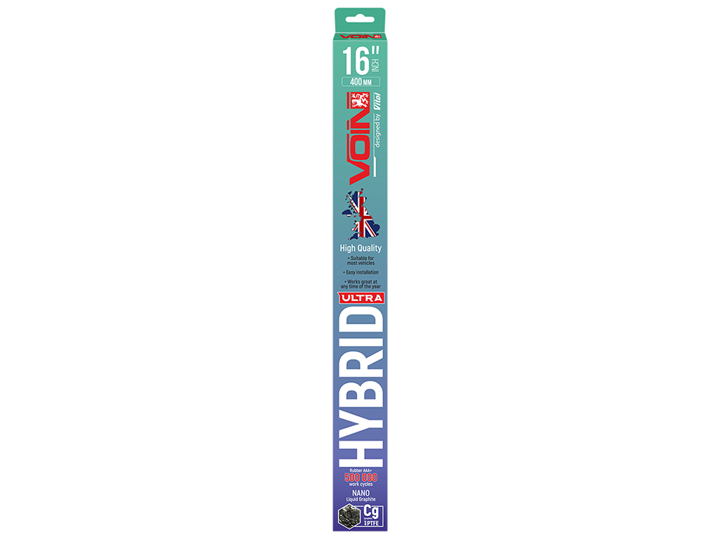 Щетки стеклоочистителя гибридные VOIN 16, "40см HYBRID Ultra, TPX6M-16", 5 адаптеров (VHU-16400)