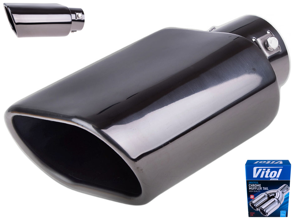 Насадка на глушитель НГ-0109-BK, внутр. D64мм, длин. 203мм, внеш. 135х76мм