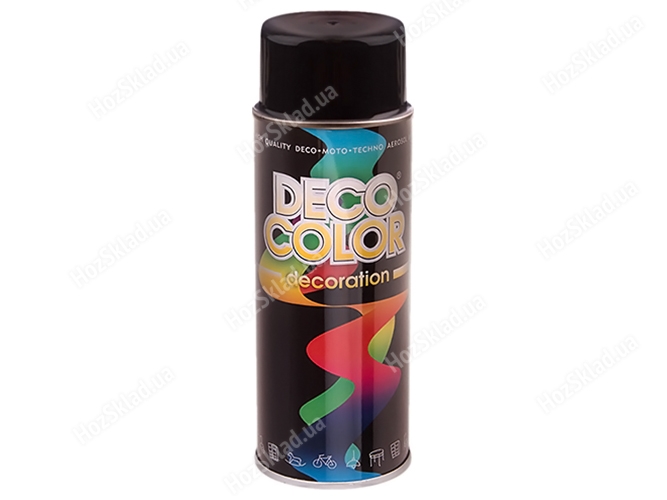 Фарба аерозольна Deco Color Decoration, чорний мат, 400мл