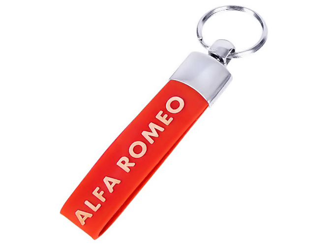 Брелок з гумовим ремінцем, червоний, ALFA ROMEO