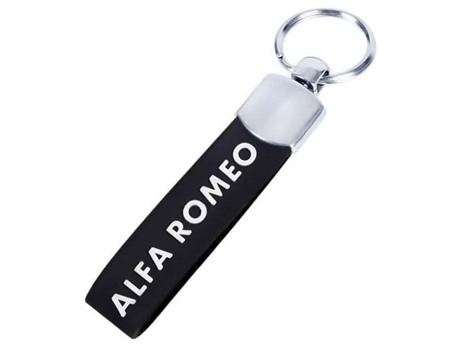 Брелок з гумовим ремінцем, чорний, ALFA ROMEO
