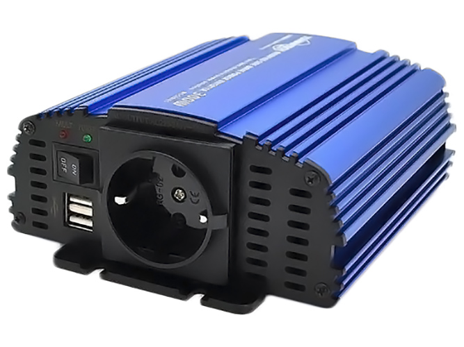 Перетворювач напруги TOMMATECH MS SERIES/12V-220V/600W/USB-5VDC2.0A/мод.хвиля/клеми