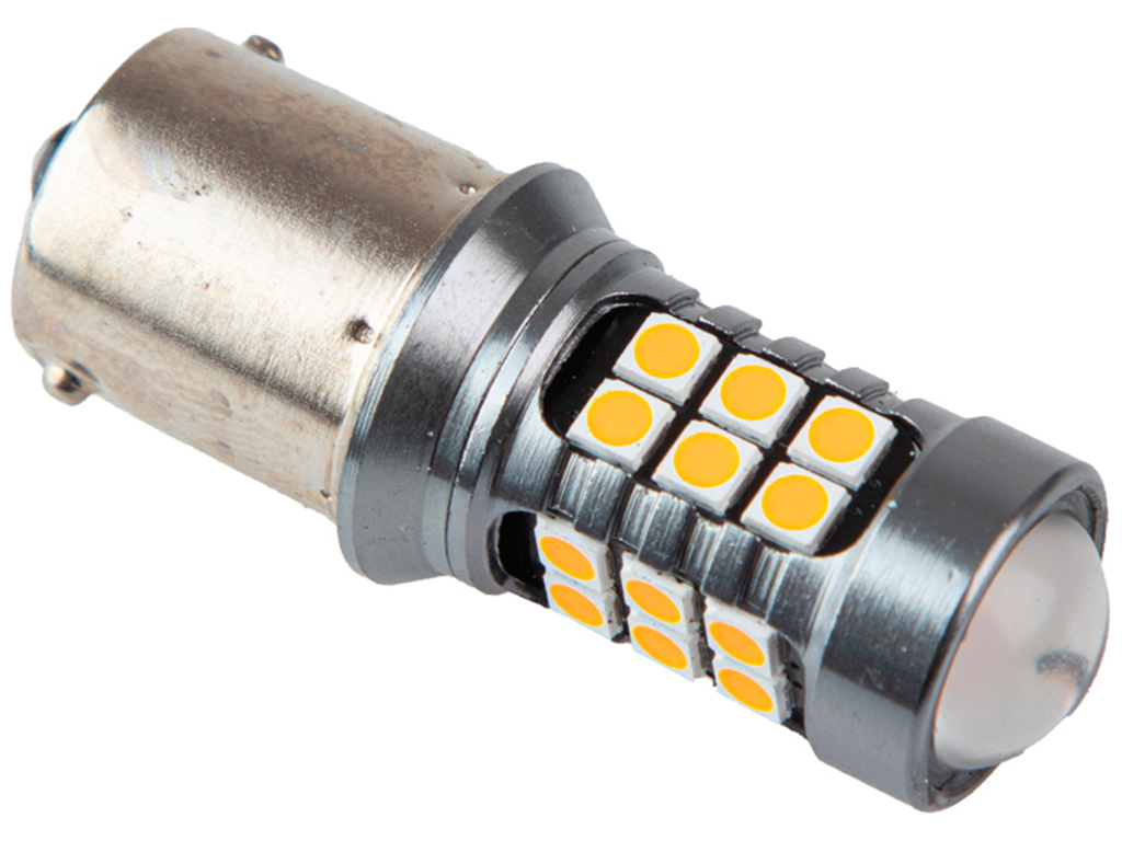 Лампа Pulso габаритная LED 1156 24+3SMD-3030, 12-24v, 2w, 400lm Yellow (цена за 1шт) (LP-54324)