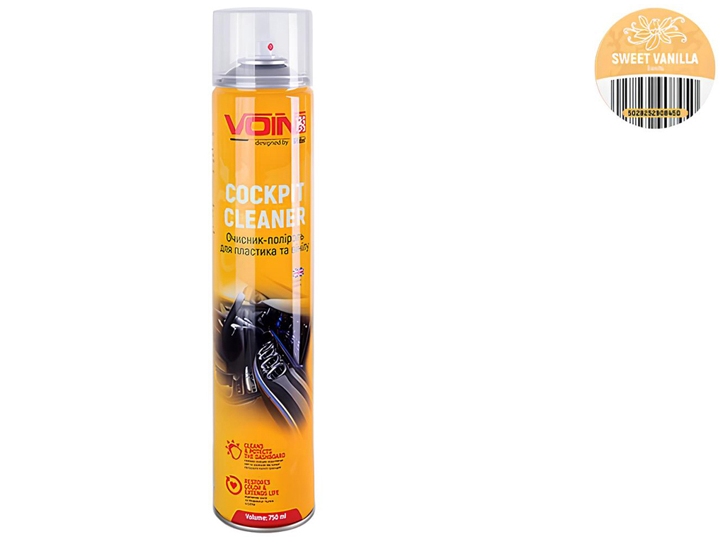 Полироль для пластика и винила Voin Sweet vanilla, 750мл ( аэрозоль ) (SV 750)