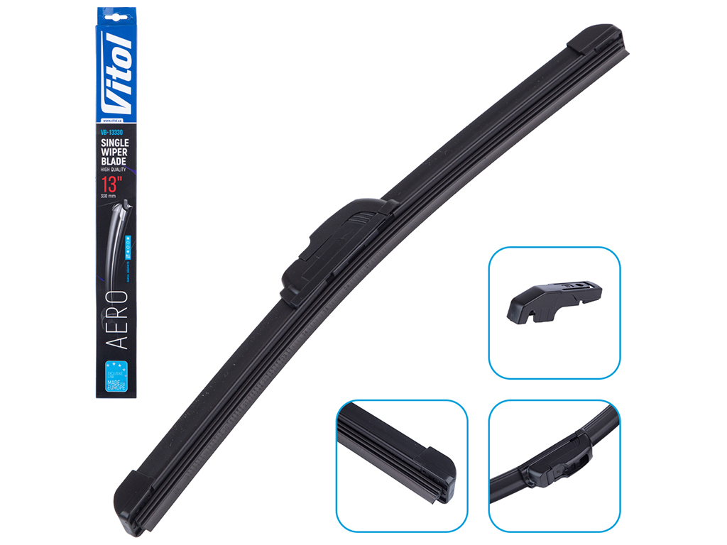 Щетка стеклоочистителя бескаркасная VITOL AERO 13" 33см (VB-13330)