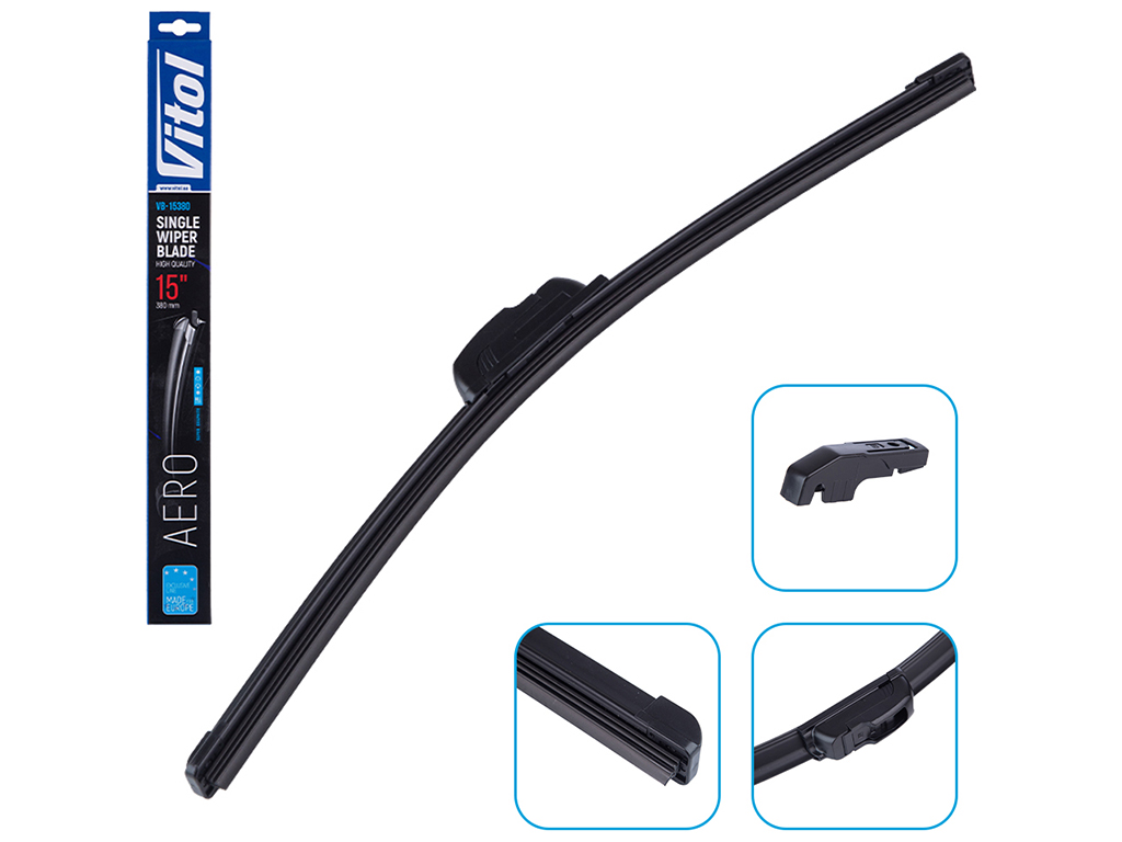 Щетка стеклоочистителя бескаркасная VITOL AERO 15" 38см (VB-15380)