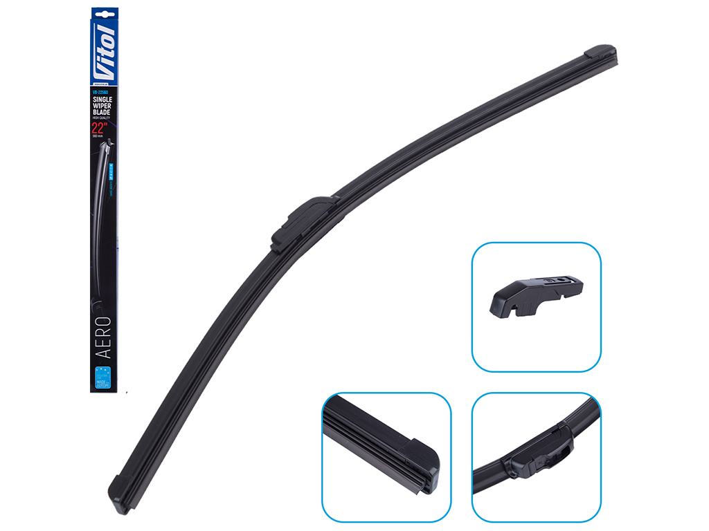 Щетка стеклоочистителя бескаркасная VITOL AERO 22" 56см (VB-22560)