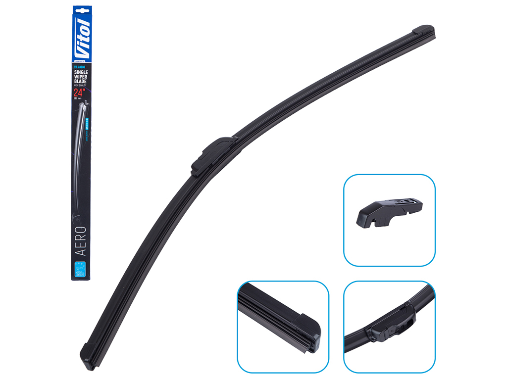 Щетка стеклоочистителя бескаркасная VITOL AERO 24" 60см (VB-24600)