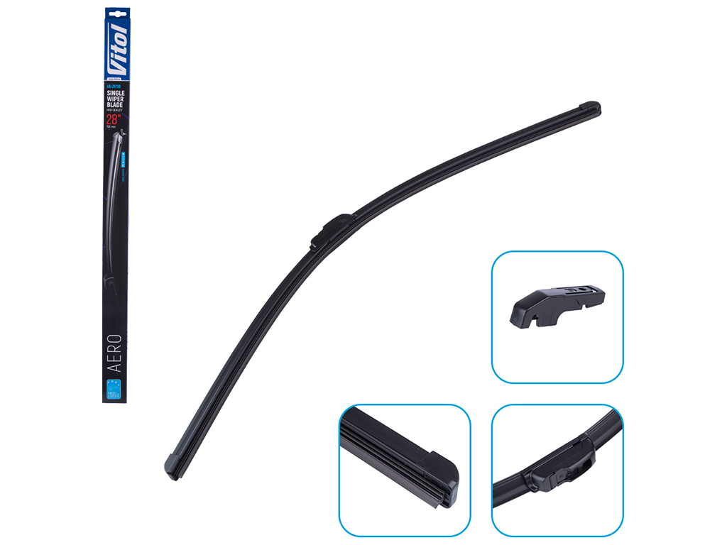 Щетка стеклоочистителя бескаркасная VITOL AERO 28" 70см (VB-28700)