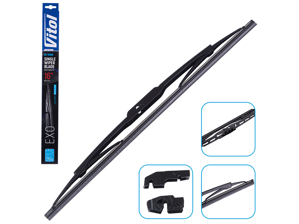 Щетка стеклоочистителя каркасная VITOL EXO 16", 40см (VK-16400)