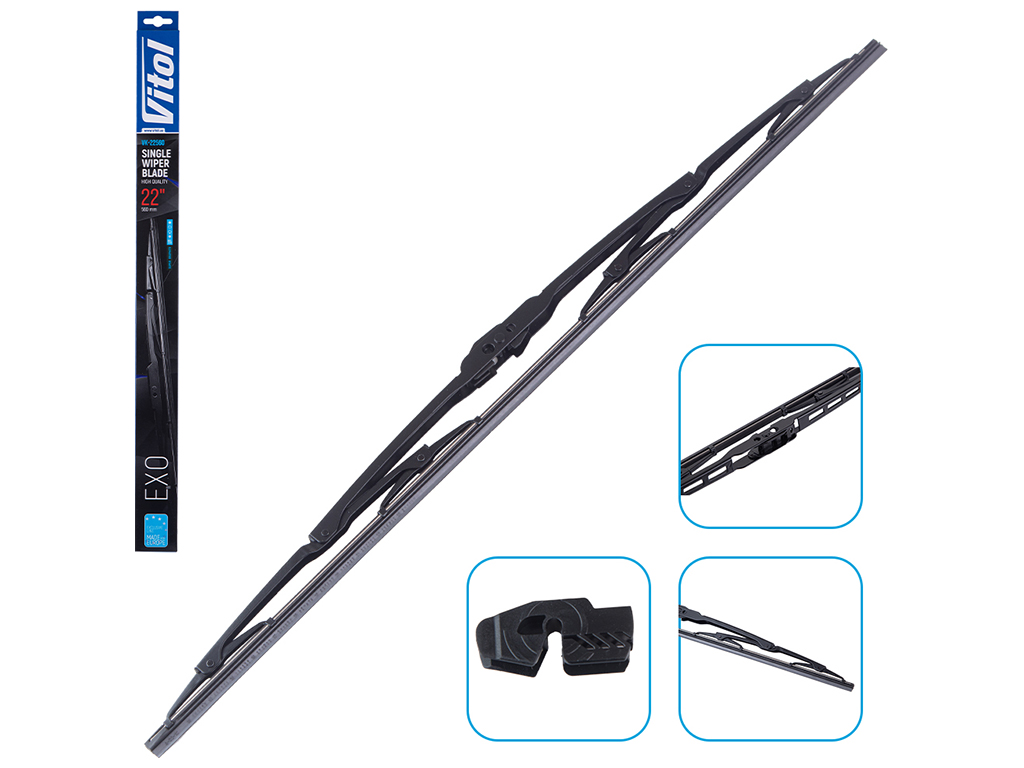 Щетка стеклоочистителя каркасная VITOL EXO 22" 56см (VK-22560)