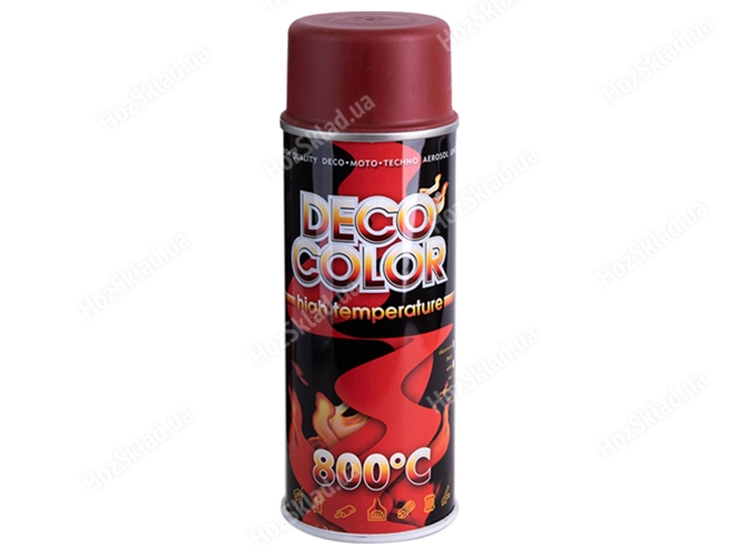 Фарба аерозольна Deco Color, термостiйка 800С, червоний, 400мл
