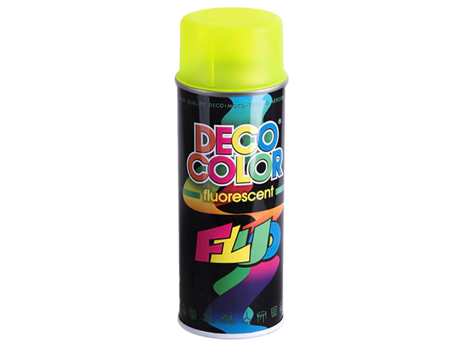 Краска аэрозольная Deco Color Decoration, флуоресцентная, желтая, 400мл