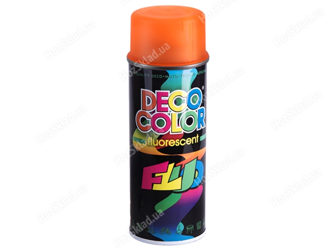Фарба аерозольна Deco Color Decoration, флуоресцентна, помаранчевий, 400мл