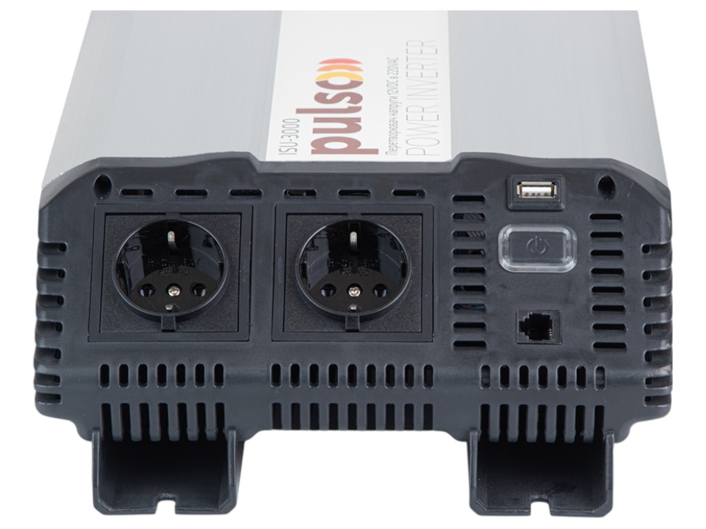 Преобразователь напряжения Pulso ISU-3000/12V-220V/3000WLCD/USB-5VDC2.0A, синусоидная волна, клеммы