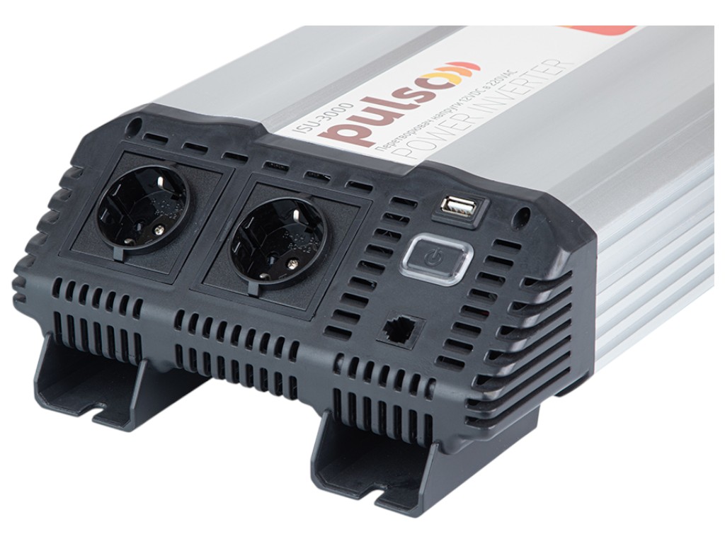 Преобразователь напряжения Pulso ISU-3000/12V-220V/3000WLCD/USB-5VDC2.0A, синусоидная волна, клеммы