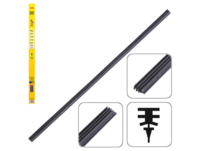 Резинки щеток стеклоочистителя без основы (резиновые насадки) "VOIN-32"-800 мм (2 шт.)/пакет