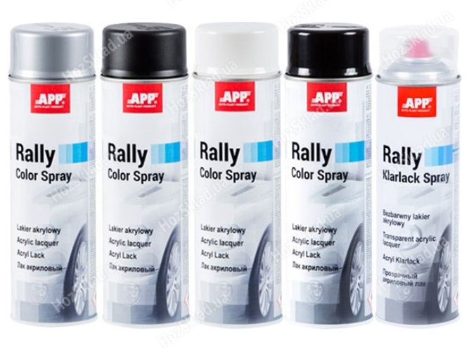 Краска аэрозольная APP Rally Color Spray, черный матовый, 600мл, 210112