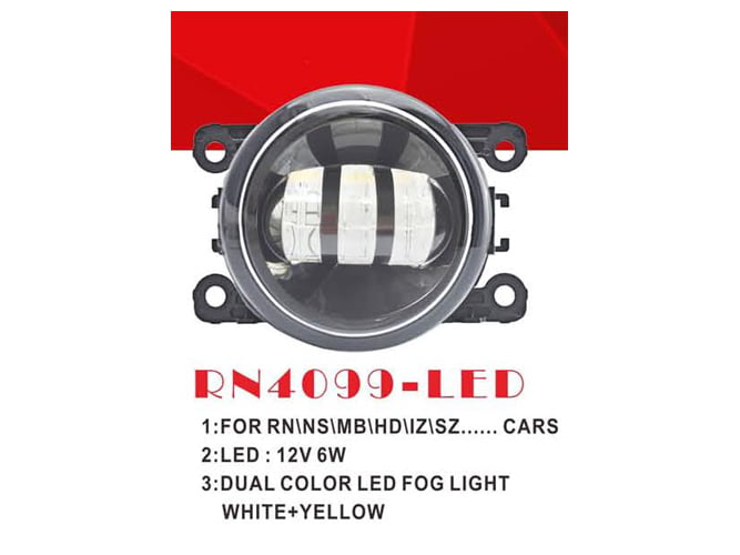 Фари додаткові RN-4099-LED, універсальні, LED, 12V, 6W, білий+жовтий, з проводкою