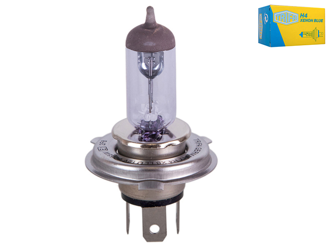 Лампа автомобільна галогенна для фари Trifa H4, 12V, 60 - 55W blue, цоколь P43t (61664)