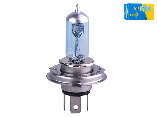 Лампа автомобільна галогенна для фари Trifa H4, 24V, 70 - 75W blue, цоколь P43t (61662)