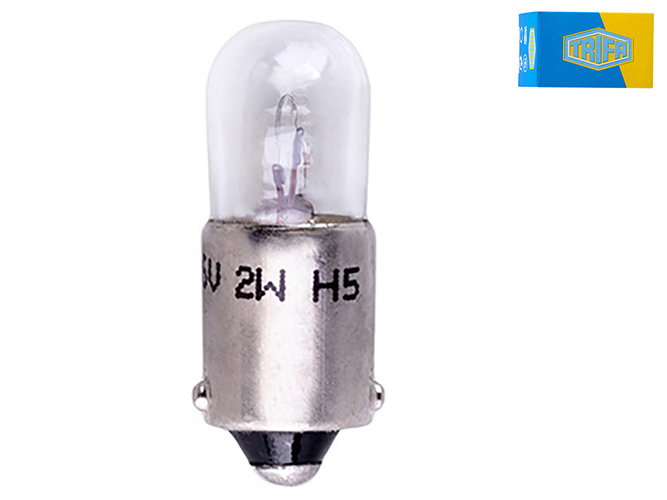 Лампа автомобільна індикаторна лампа Trifa, 6V, 2,0W, цоколь BA9s (00108)
