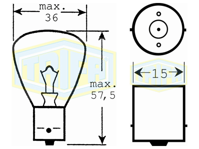 Лампа автомобільна Trifa Rotary lamp, 12V, 45W, цоколь BA15s (00391)