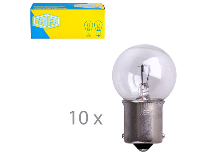 Лампа автомобильная для стоп-сигнала и проблесковых маячков Trifa 12V 15W BA15s (00351)