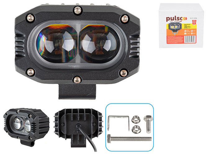 Фара рабочего света Pulso, WLP-20S8 SPOT 2Led х 20W, 102х66х95мм, 9-36V, 40W, 4300K-6000K