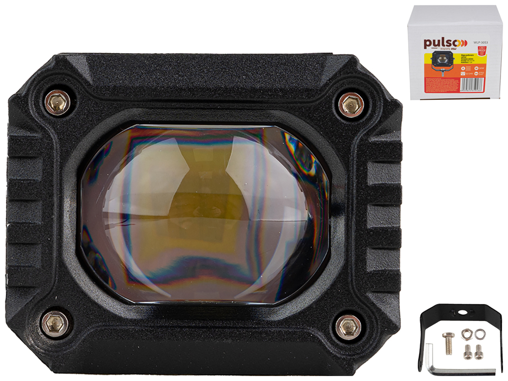 Фара рабочего света Pulso, WLP-30S SPOT, 1Led х 30W, 68х52х56мм, 9-36V, 30W, 3000K-4300K-6000K