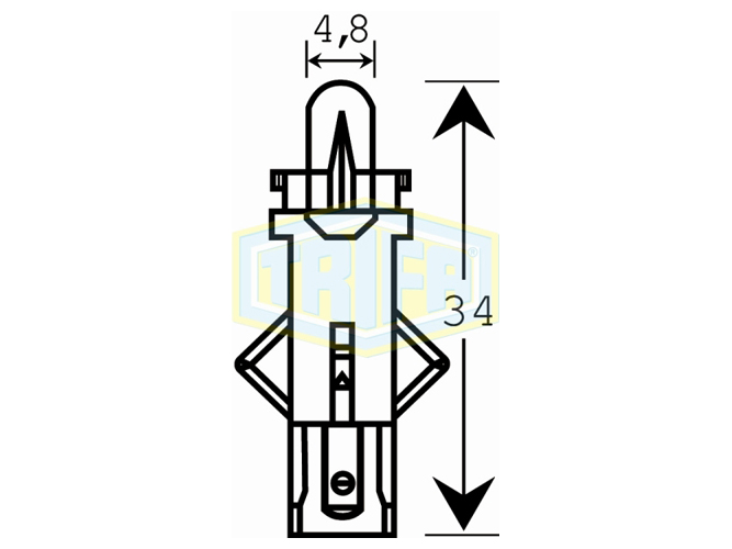 Лампа автомобильная с клиновидным цоколем Trifa, 12V, 1,2W, цоколь BG8,5-5,5d black (02735)