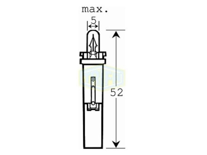 Лампа автомобільна з клиновидним цоколем Trifa, 12V, 1,2W, цоколь BG8,5S - 40 black (02737)