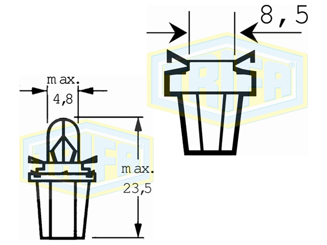 Лампа автомобильная с клиновидным цоколем Trifa 24V 1,2W BAX10d - B8,5d (02725)