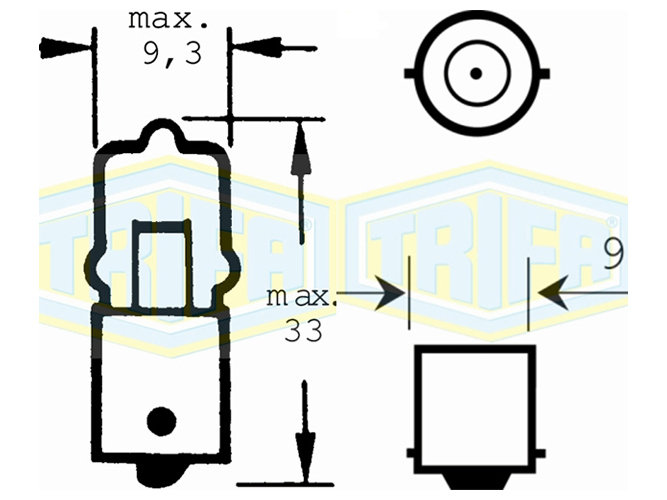 Лампа автомобильная мини - ваттная галогенная Trifa, 12V, 10W, цоколь BA9s (01640)
