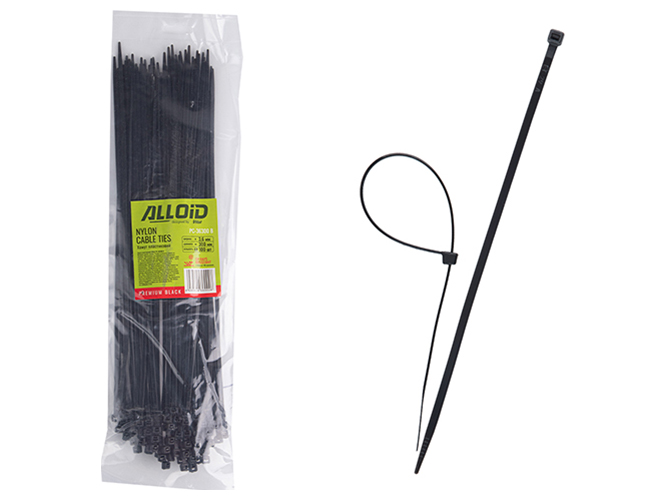 Хомут пластиковый Alloid, 3,6х300мм, 100шт, черный (PC-36300 B)