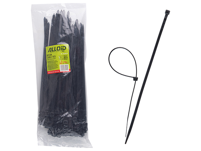 Хомут пластиковый Alloid, 7,6х300мм, 100шт, черный (PC-76300 B)