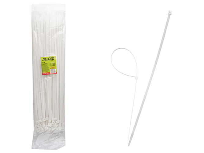 Хомут пластиковий Alloid, 7,6х500мм, 100шт, білий (PC-76500 W)