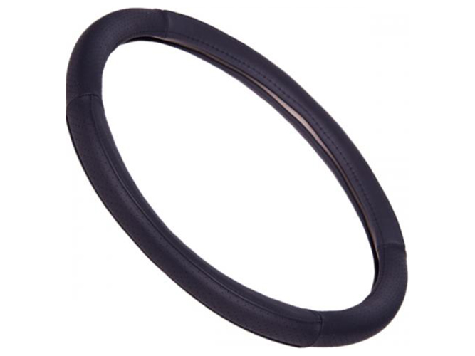 Чехол на руль 2040 M (37-39см), белая основа, перфорированная кожа (цвет черный)