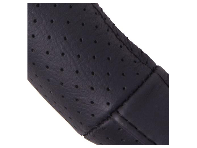 Чехол на руль 2040 M (37-39см), белая основа, перфорированная кожа (цвет черный)